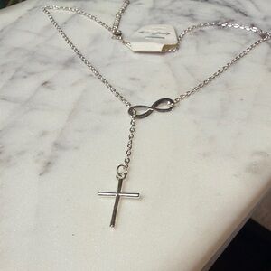 Silver Infinity Cross Necklace